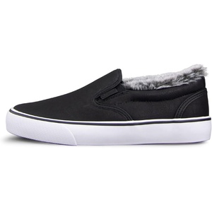 image:imageLugz Womens Clipper LX Faux Fur Classic Slipon SneakerBlackWhite